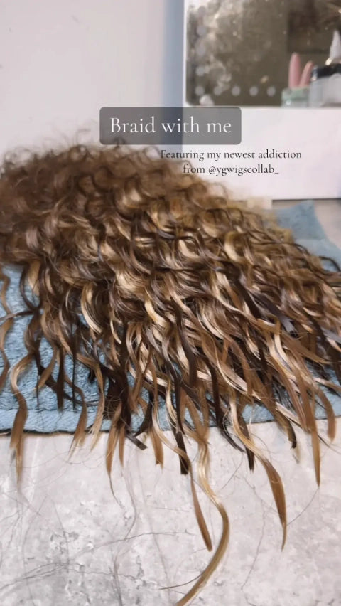 Tiktok Influencer-rose_the_stylist01 Showing The Braiding Process Of Bulk Hair Piano Color #4/#27 Deep Wave