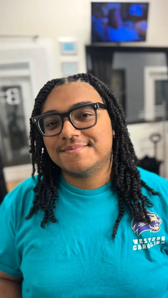 Medium two-strand twists for men, hairstylist in Greensboro, NC