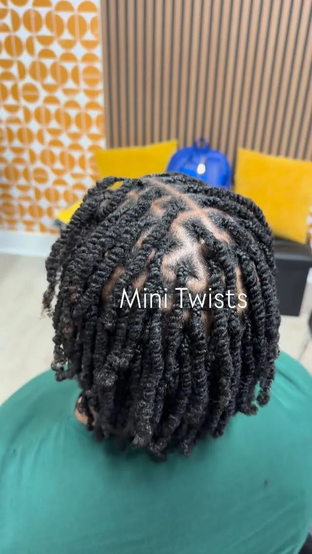 Mini twists on natural hair, hairstylist in Greensboro, NC