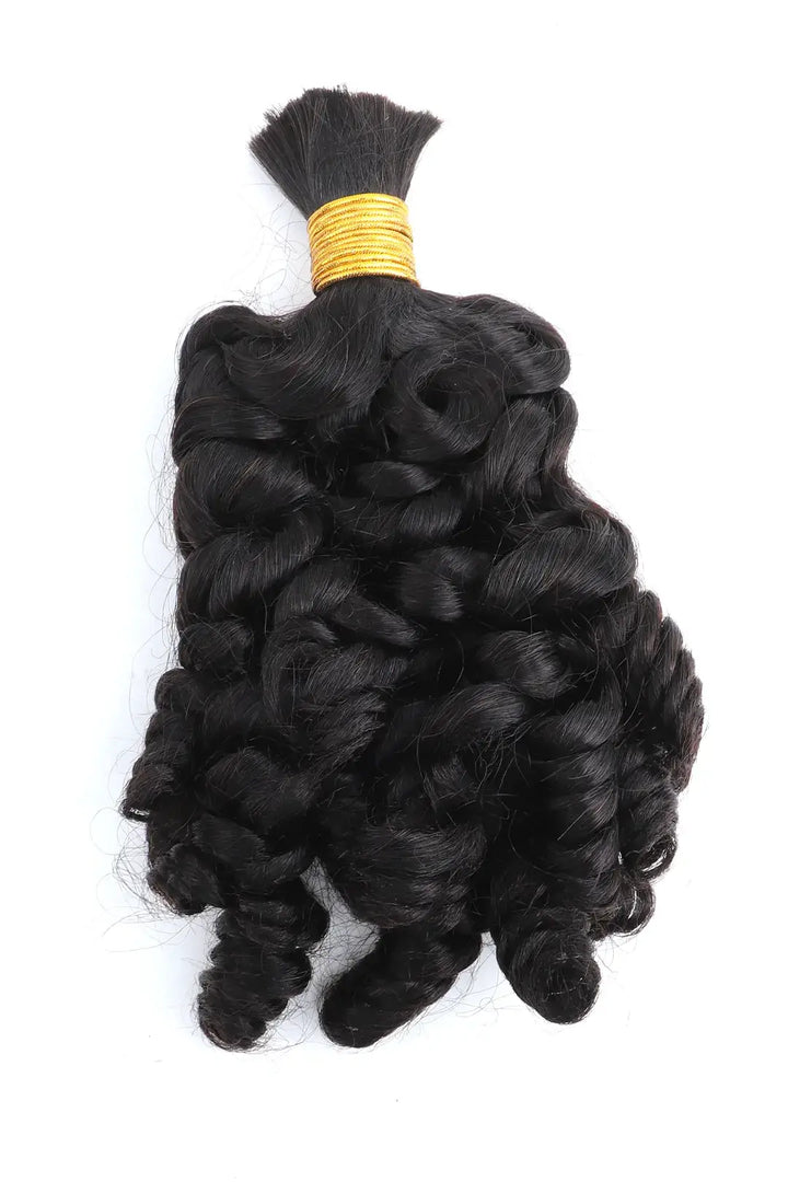 Twist Curly Bulk Human Hair for Braiding  Natural Black BU26