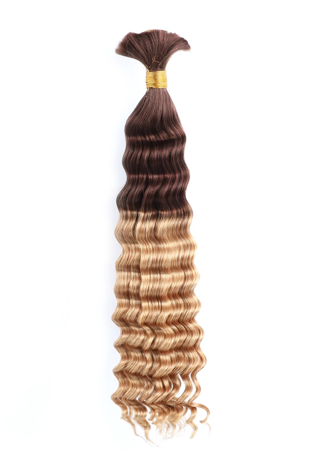 Two-tone Color #4/27 Deep Wave Bulk Hair Double Drawn BU61 1