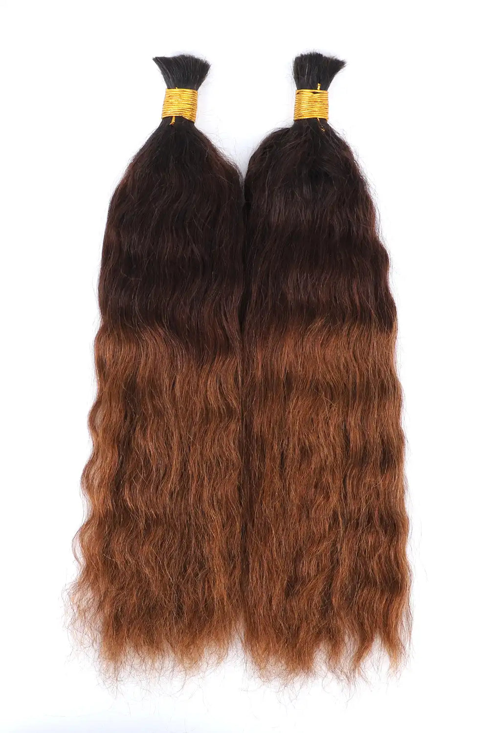 Two-tone Color #4/27 Wet Wave Bulk Hair Double Drawn BU64