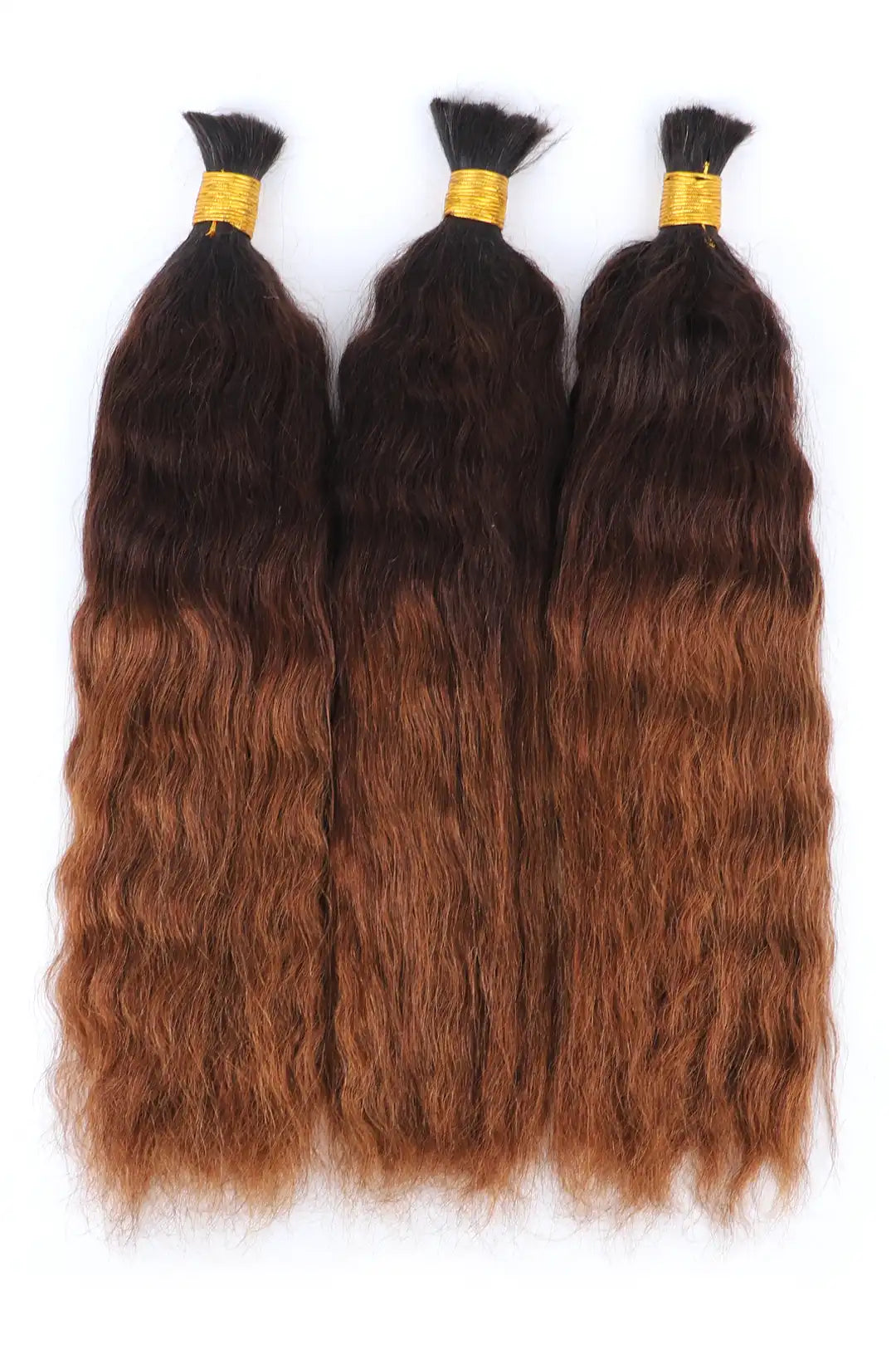 Two-tone Color #4/27 Wet Wave Bulk Hair Double Drawn BU64
