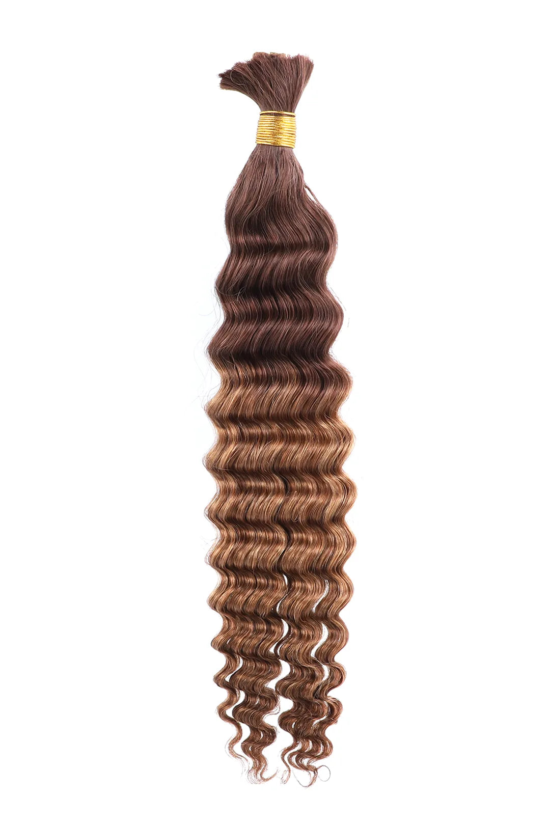 Two-tone Color #4/30 Deep Wave Bulk Hair Double Drawn BU62 1