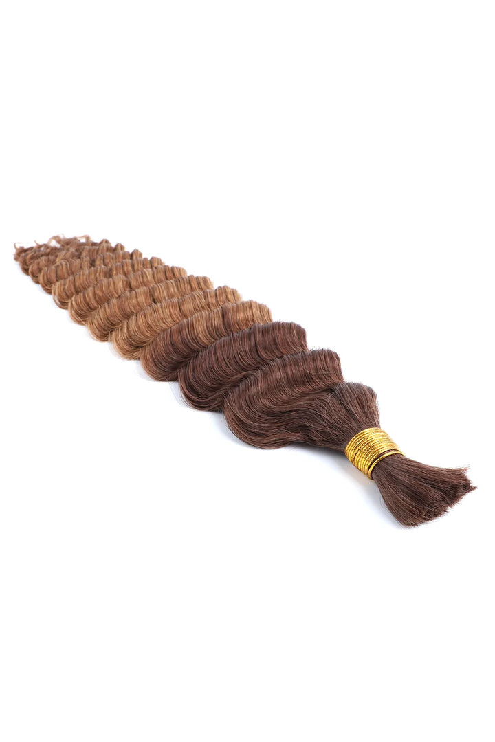 Two-tone Color #4/30 Deep Wave Bulk Hair Double Drawn BU62 4