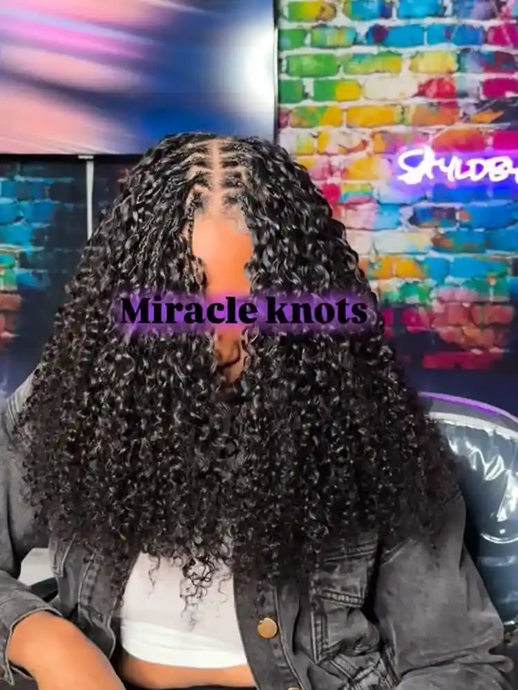 Miracle knots curly braided hairstyle, hairstylist in Norfolk, VA