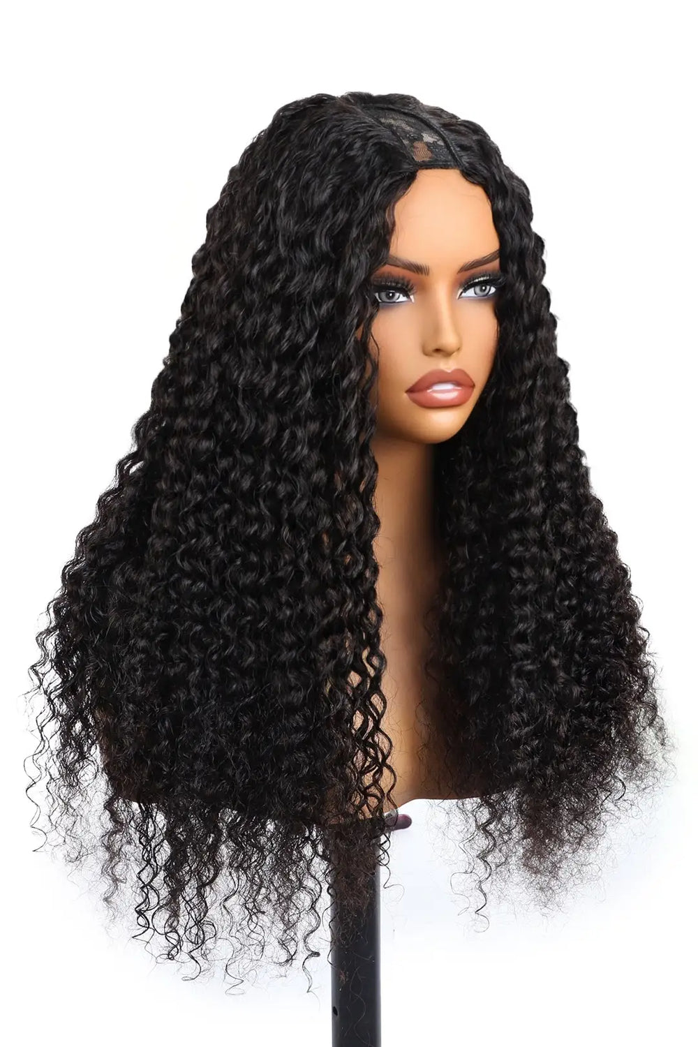 U Part Wig Deep Curly Human Hair Beginner Friendly Side