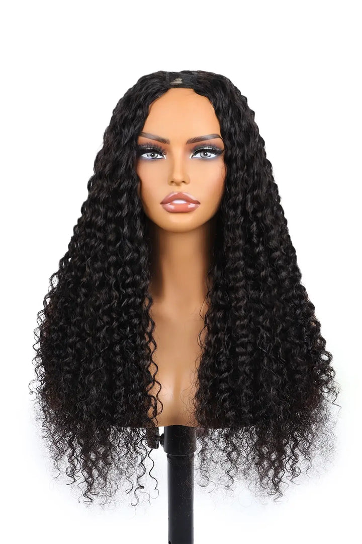 U Part Wig Deep Curly Human Hair Beginner Friendly
