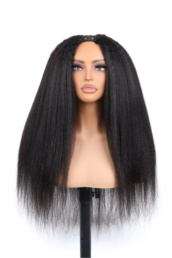 U Part Wig Kinky Straight Human Hair Beginner Friendly - 2 Bundles