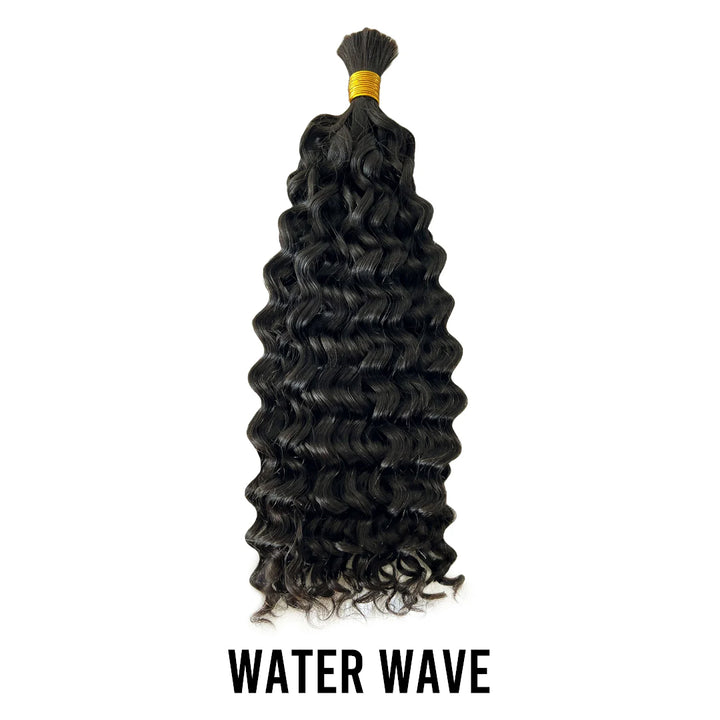 Water Wave Bulk Hair For Braiding Natural Black BU14