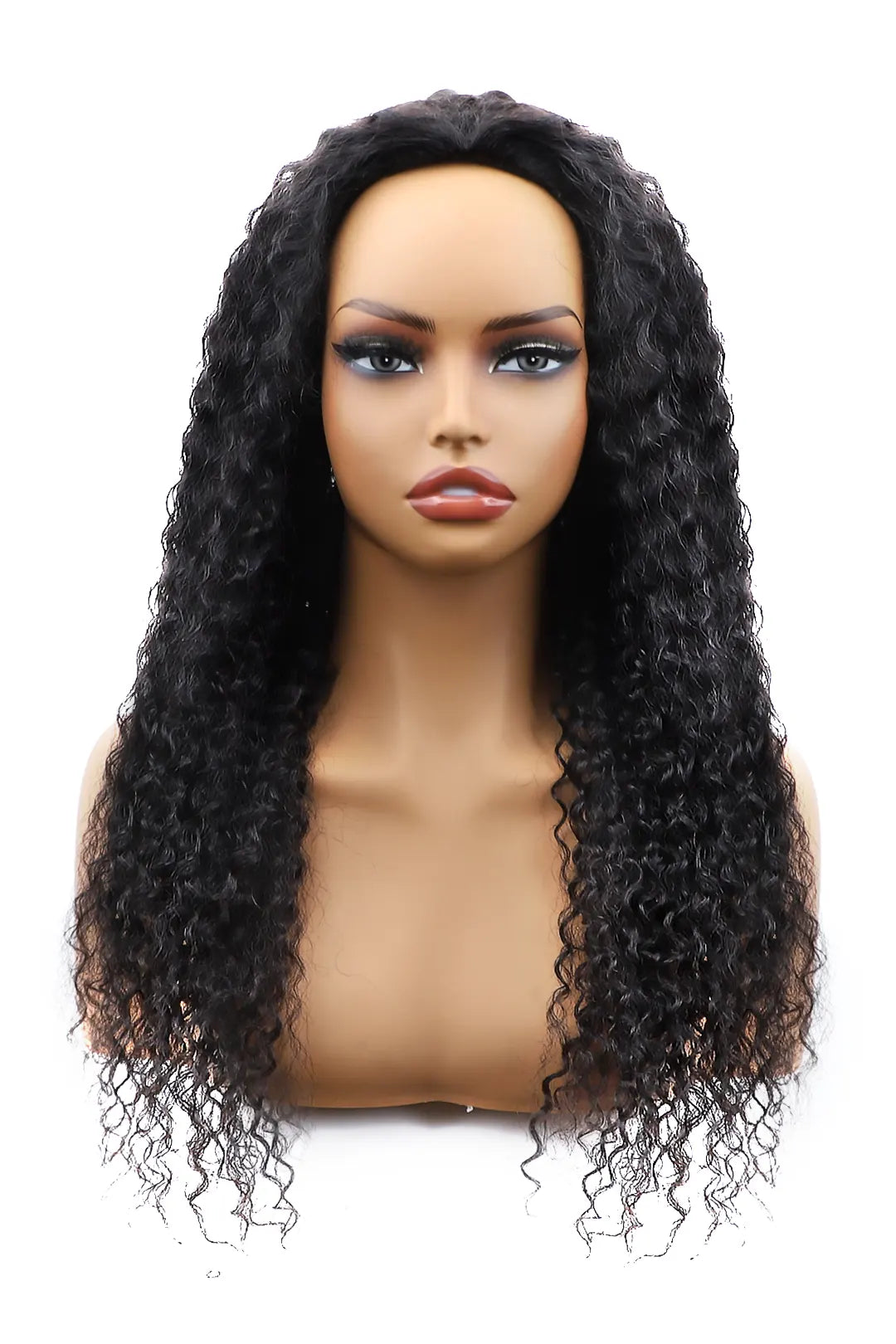Water Wave Half Wig Flexible Fit Drawstring Human Hair Seamless Wig