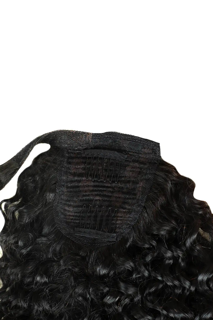 Water Wave Natural Color Ponytails Wrap Around Extensions 120-150g