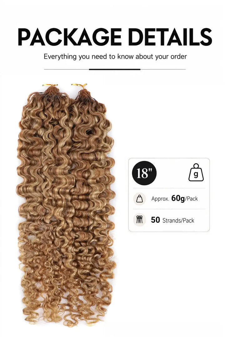 Weight image of #27/30/613 mixed color water deep wave crochet miracle knots hair