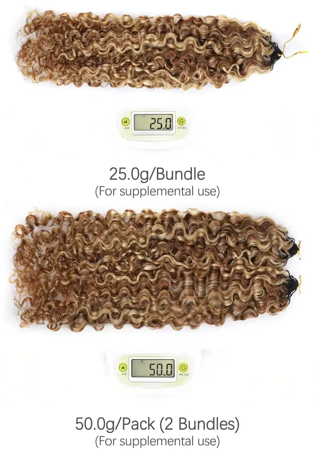Weight image of 27 30 613 mixed color water deep wave crochet miracle knots hair