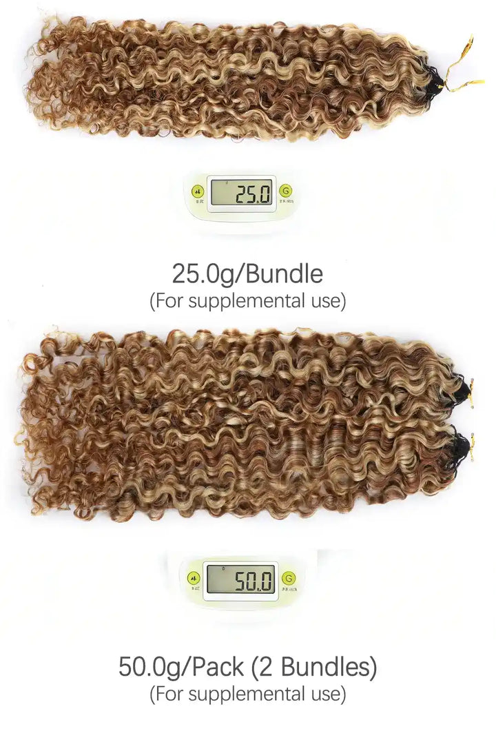 Weight image of 27 30 613 mixed color water deep wave crochet miracle knots hair