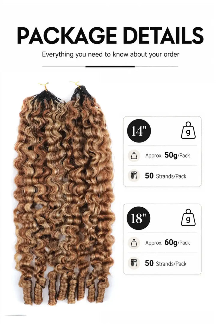Weight image of #27/30 mixed color burmese curly with spiral curls crochet miracle knots hair