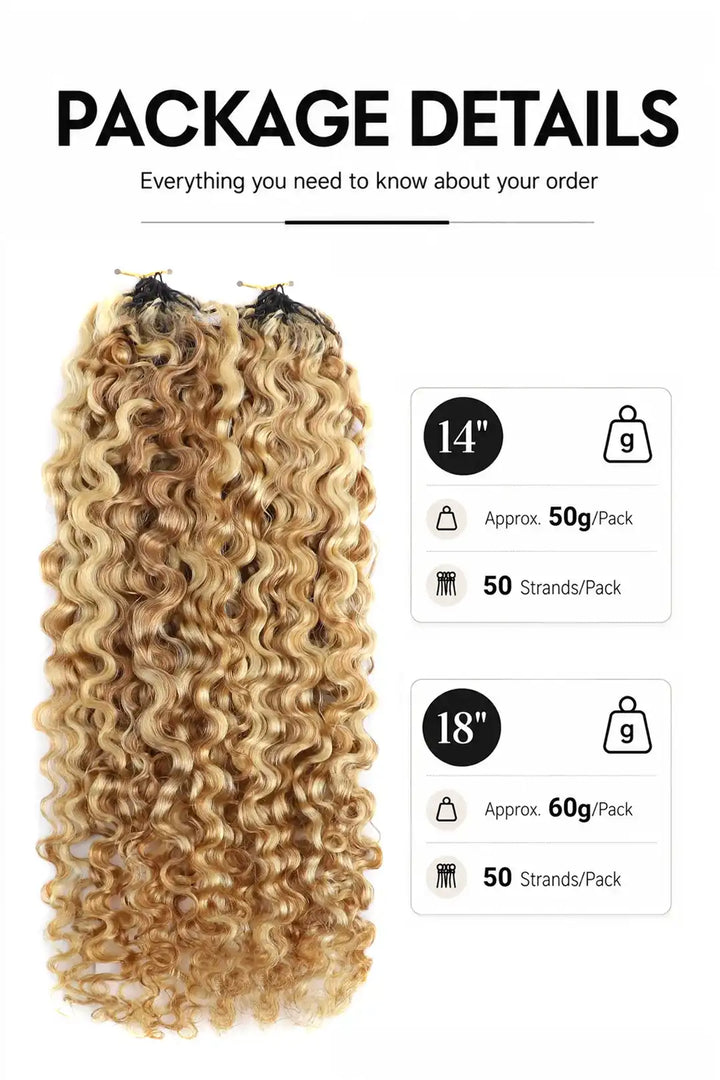 Weight image of 27 613 mixed color water deep wave feather crochet human hair