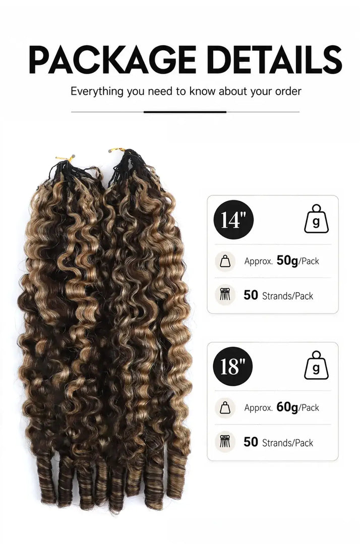 Weight image of #4/27 mixed color burmese curly with spiral curls crochet miracle knots hair