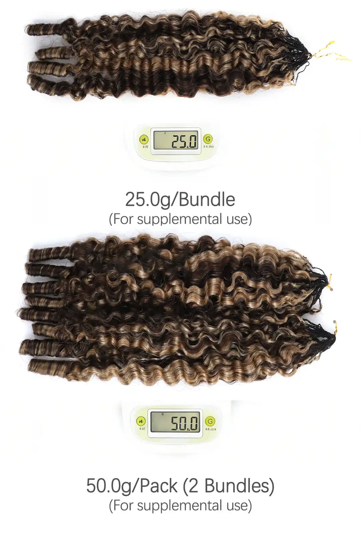 Weight image of #4/27 mixed color burmese curly with spiral curls crochet miracle knots hair