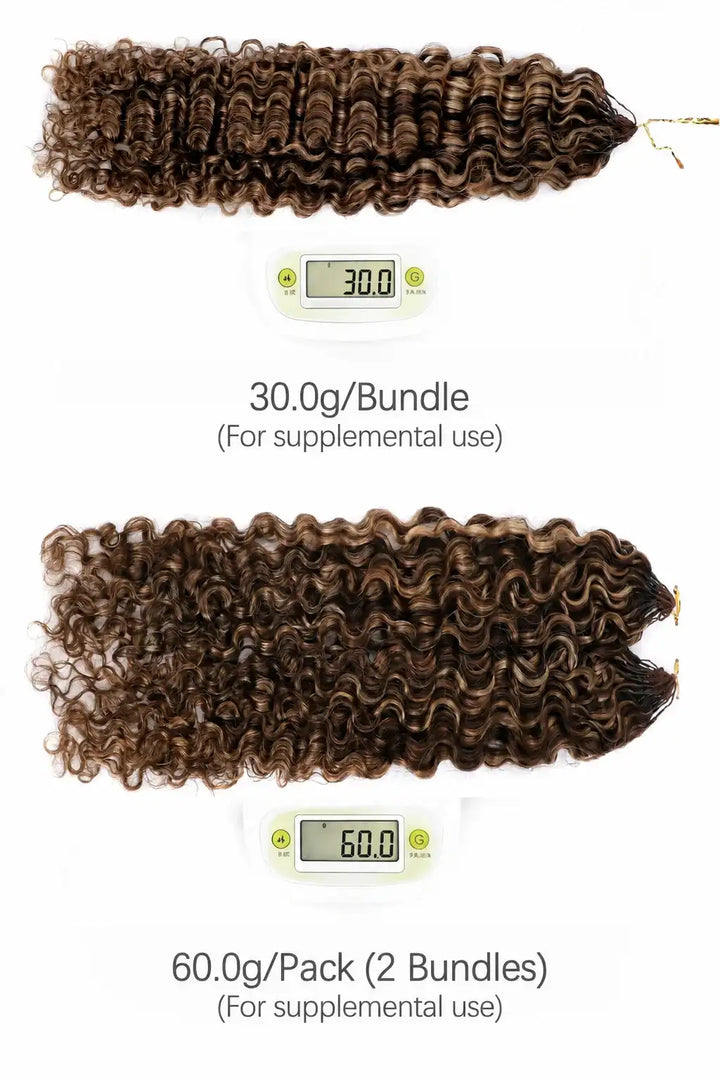 Weight image of #4A/27/30 mixed color water deep wave crochet hair for miracle knots