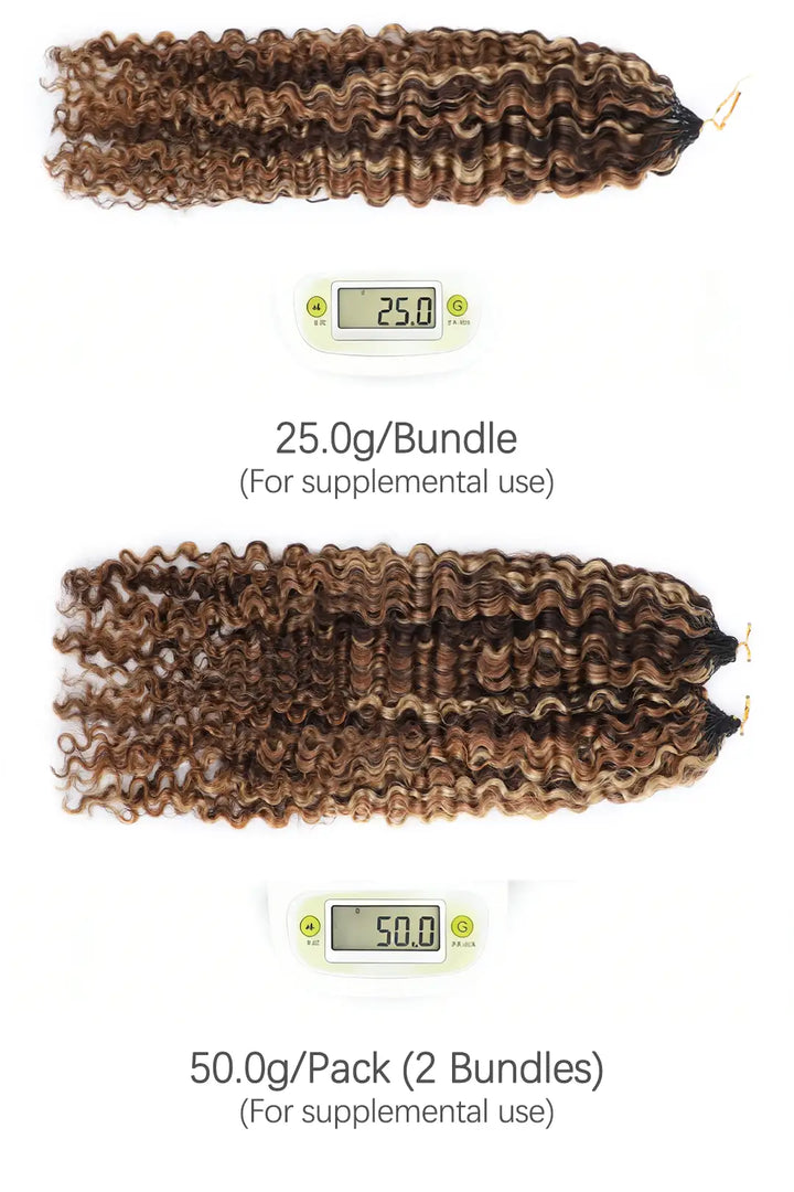 Weight image of 4a 27 30 mixed color water deep wave crochet miracle knots hair