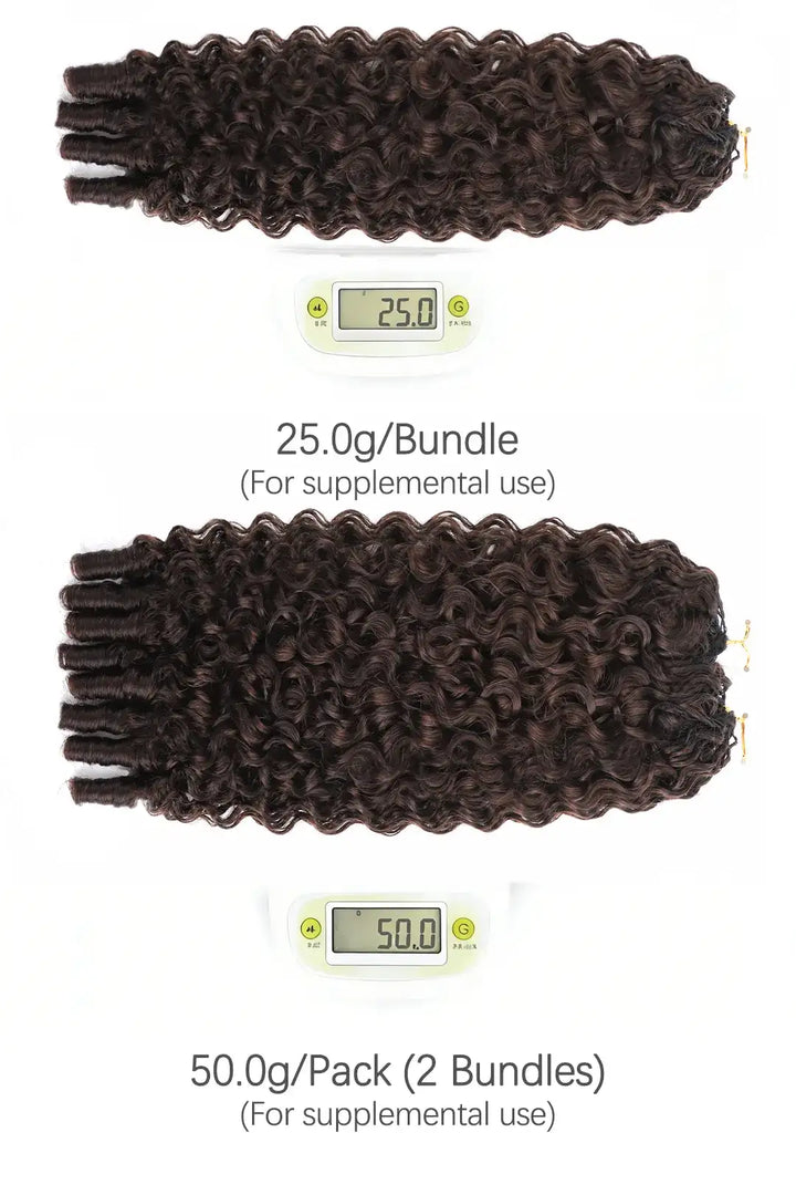 Weight image of dark brown #4 burmese curly with spiral curls feather crochet miracle knots hair