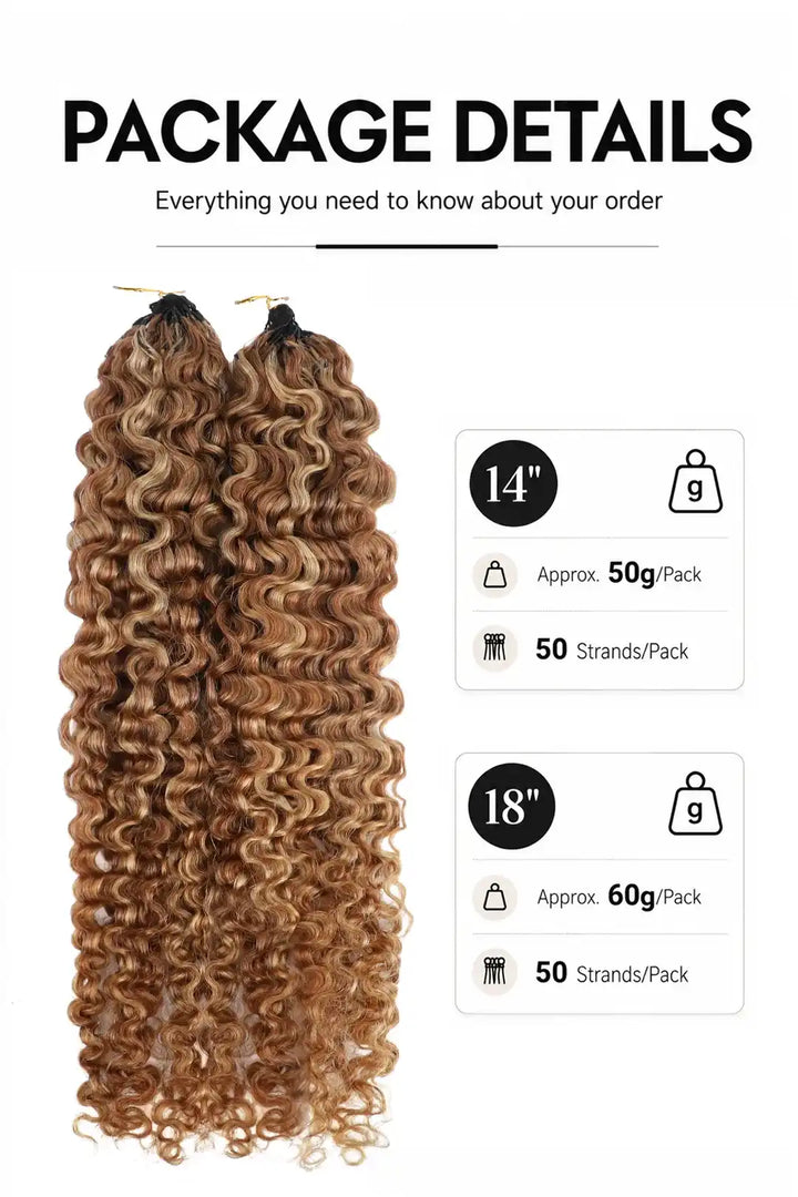 Weight of 27 30 mixed color water deep wave feather crochet human hair