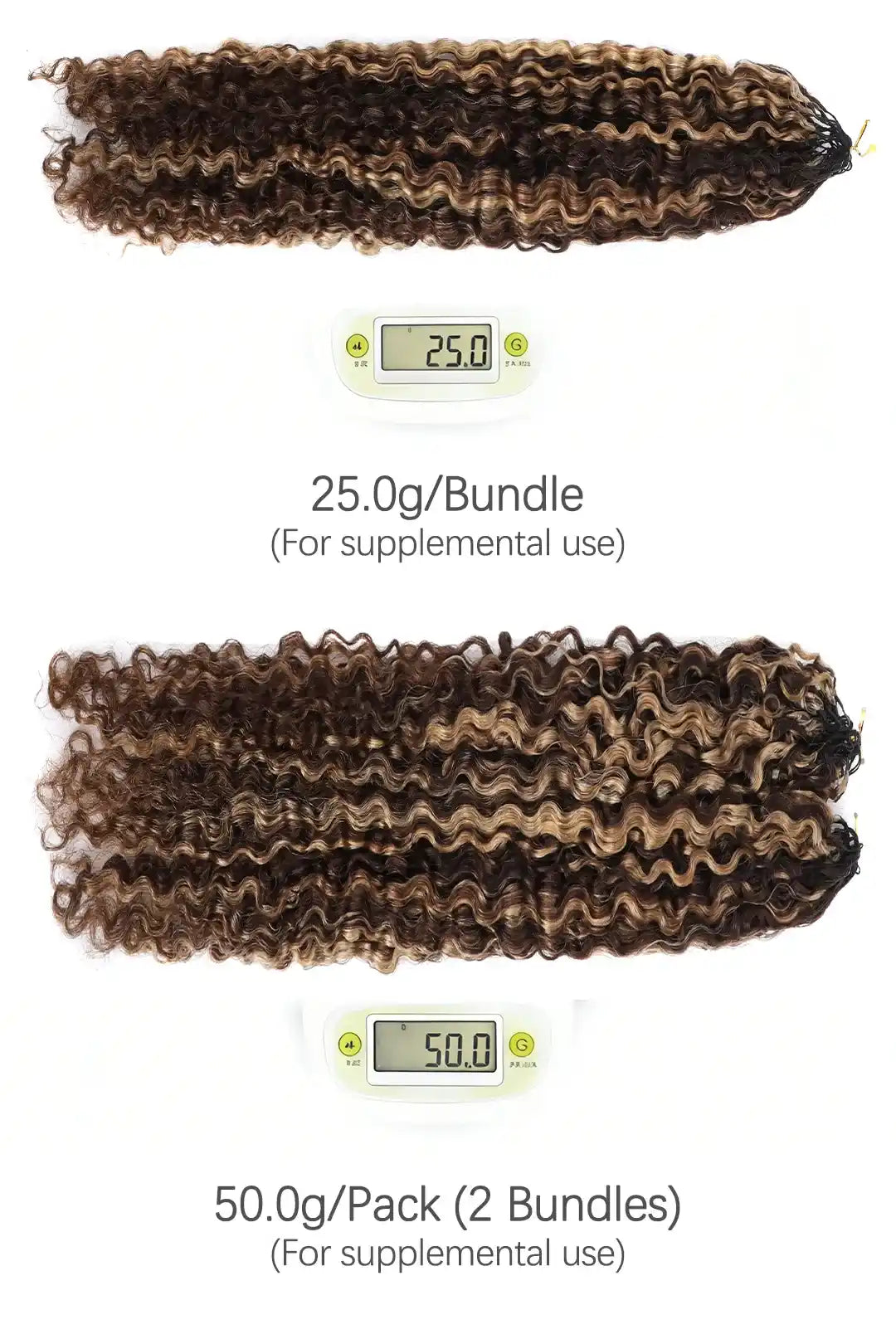 Weight of 4 27 mixed color water deep wave feather crochet human hair