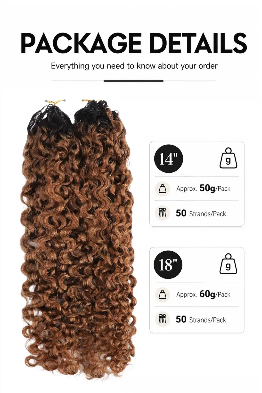 Weight of auburn brown ombre water deep wave feather crochet hair T1B/30 human hair