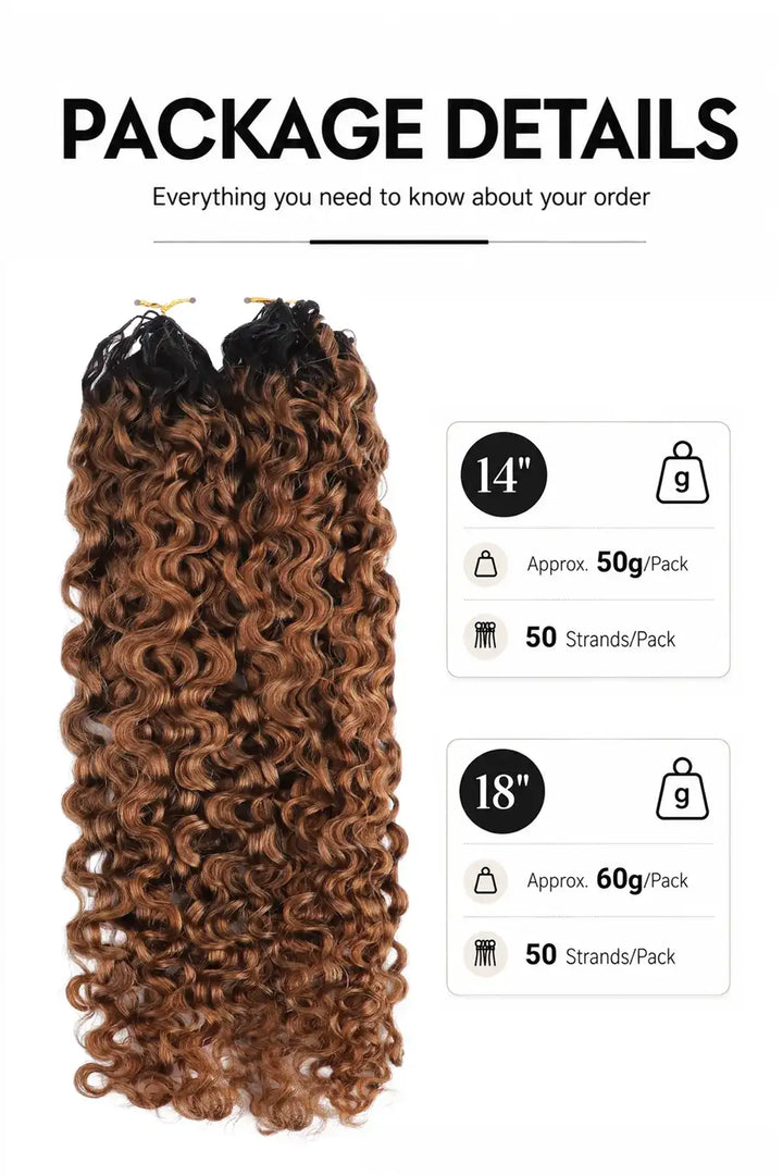 Weight of auburn brown ombre water deep wave feather crochet hair T1B/30 human hair
