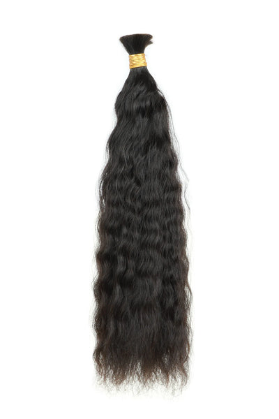 Double Drawn Wet & Wave Bulk Hair For Braiding Natural Black BU27