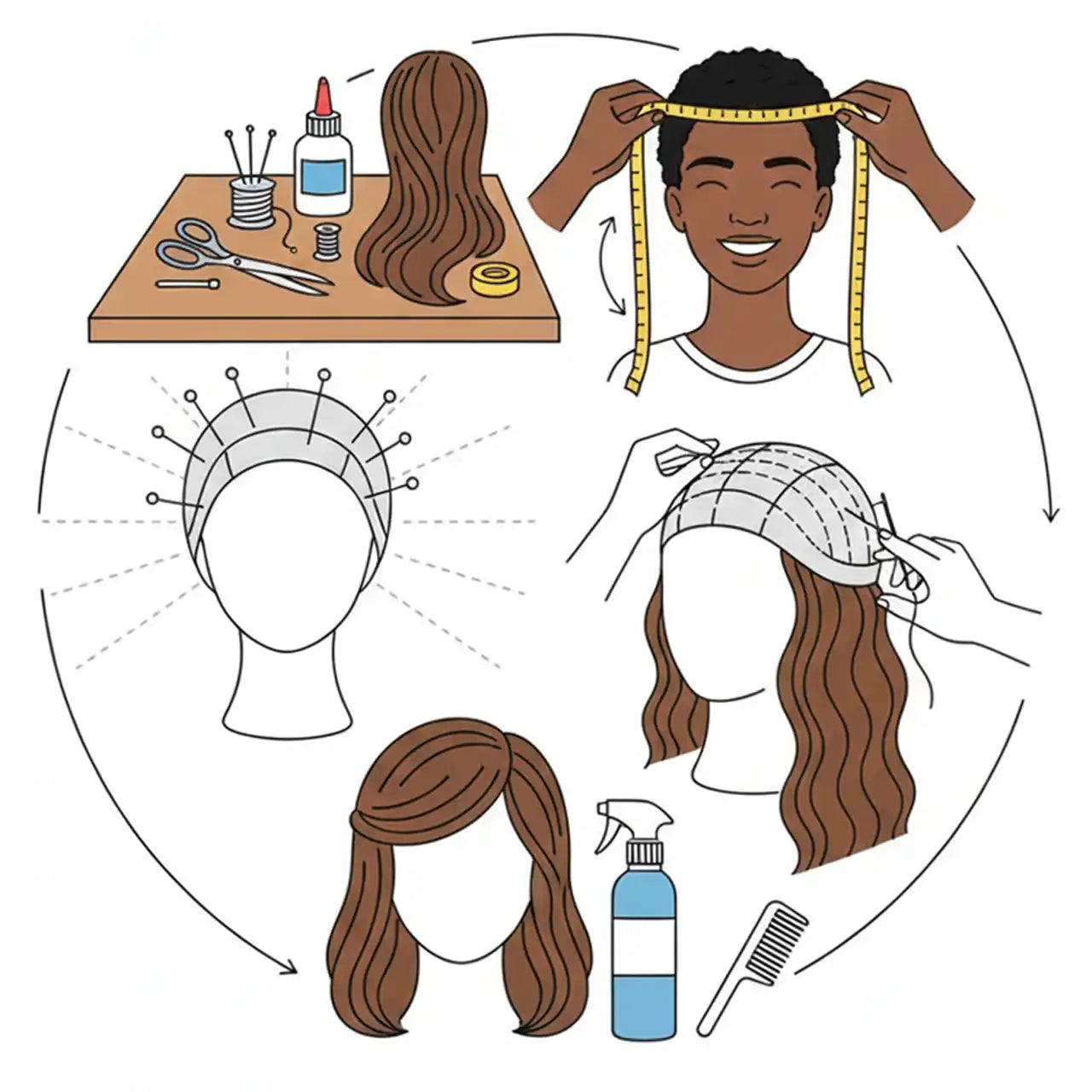 Wig making diagram