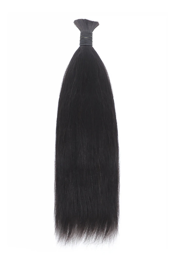 Yaki Bulk Human Hair For Braiding Natural Black BU33