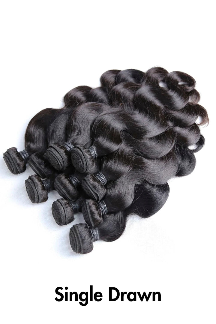 Paquetes de cabello virgen de Camboya cosidos en extensiones Body Wave