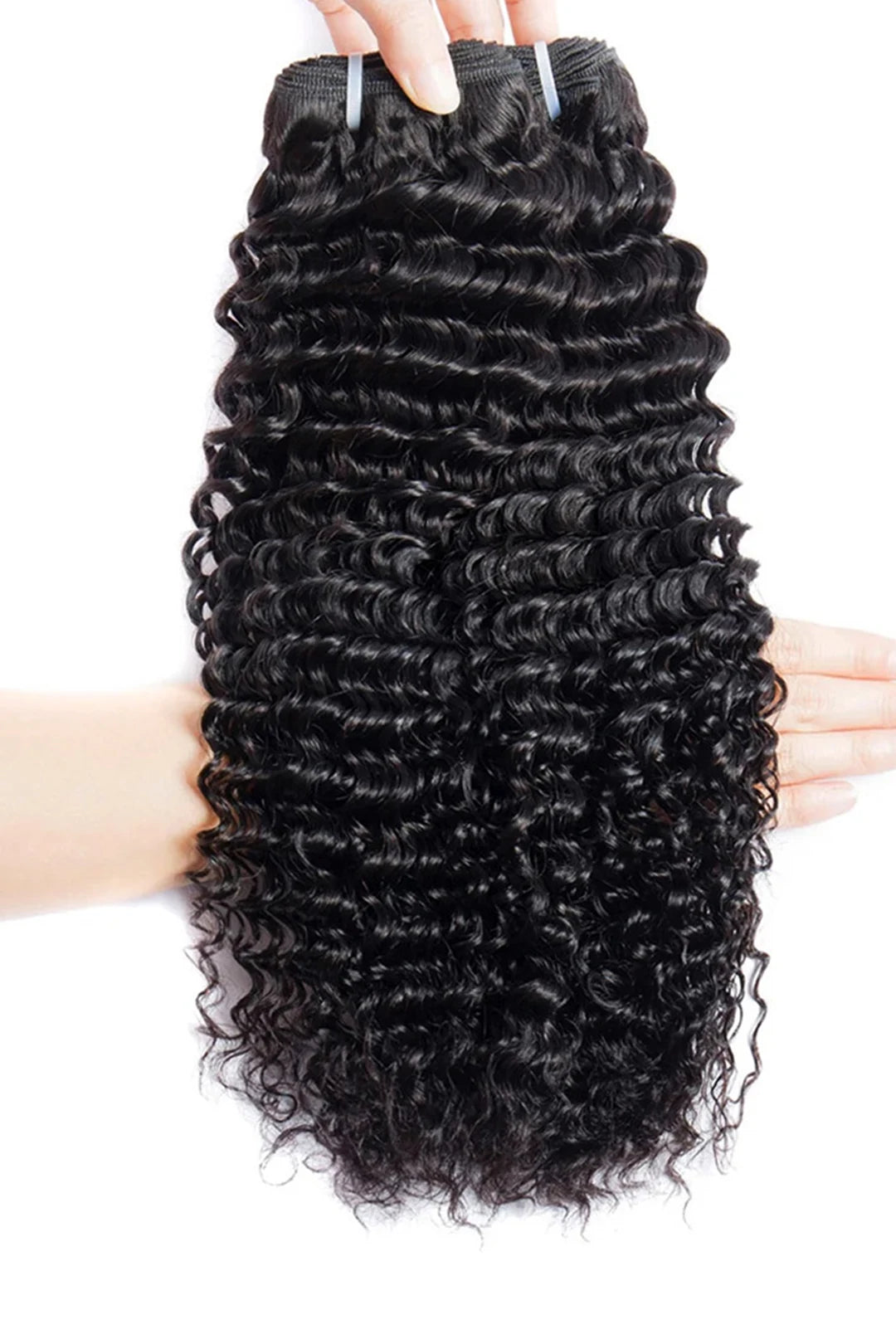 Human hair weave weft sewn glue Deep Wave weave Cambodia Virgin Hair Bundles Sew in Extensions Deep Wave main image 3