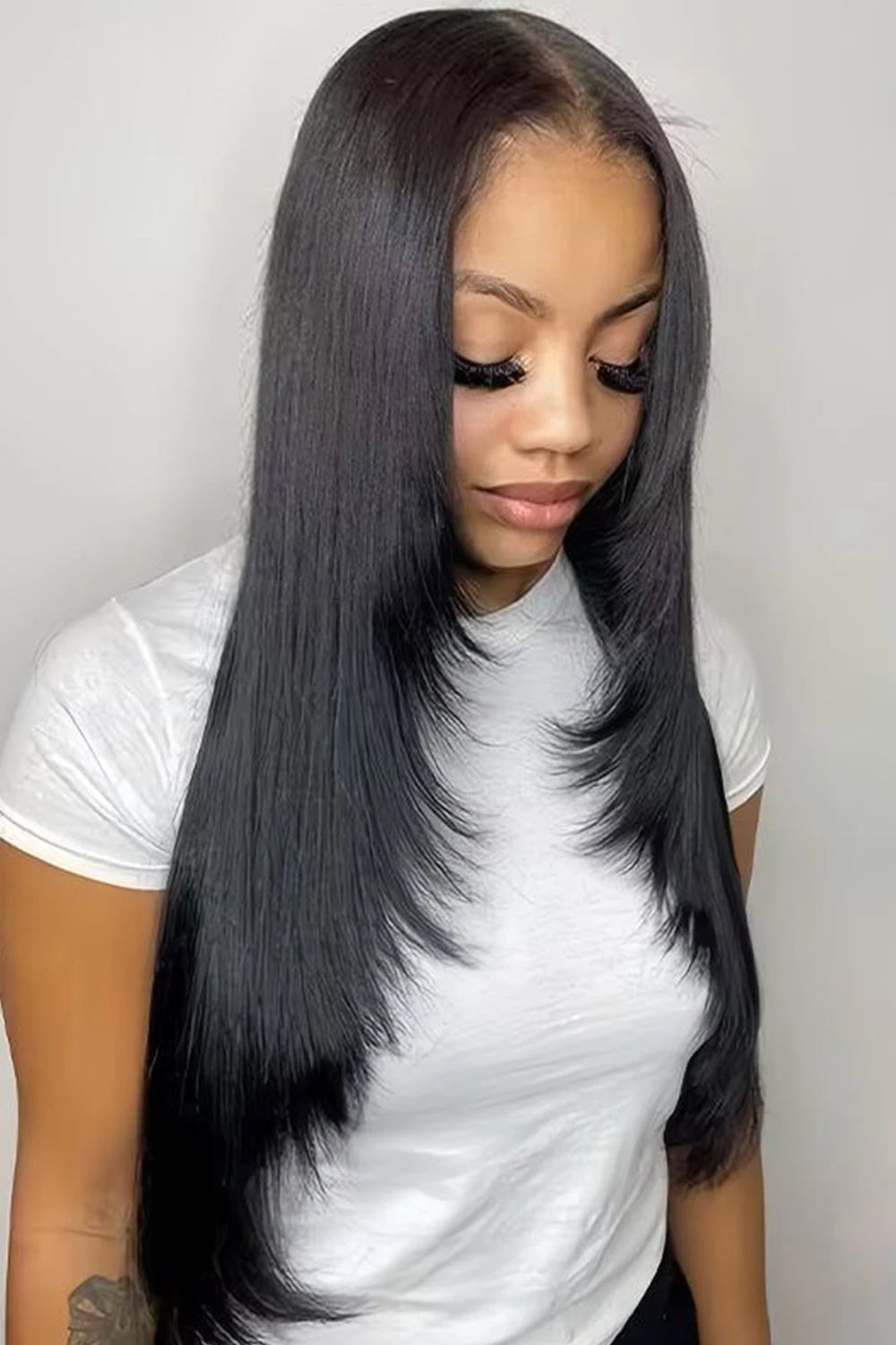 Ygwigs human hair straight bundles balck woman #hair-type_straight