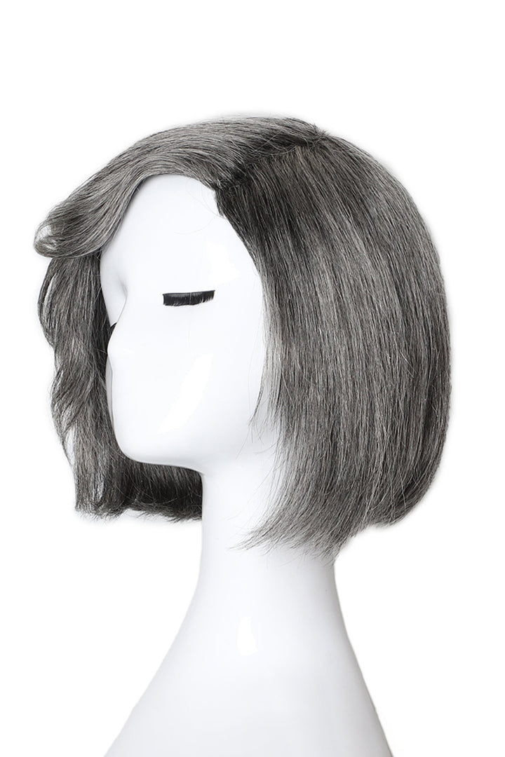 Grey and Silver Straight Bob Human Hair Wigs MM18