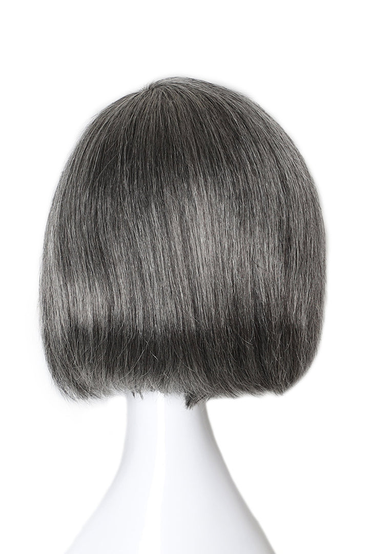 Grey and Silver Straight Bob Human Hair Wigs MM18
