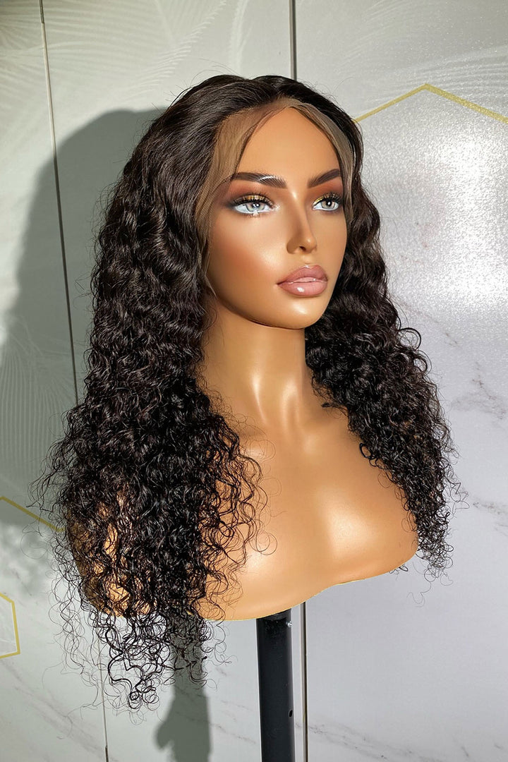 Designer Wigs-13x4 Light Brown Lace 180% Density Deep Curly Wigs