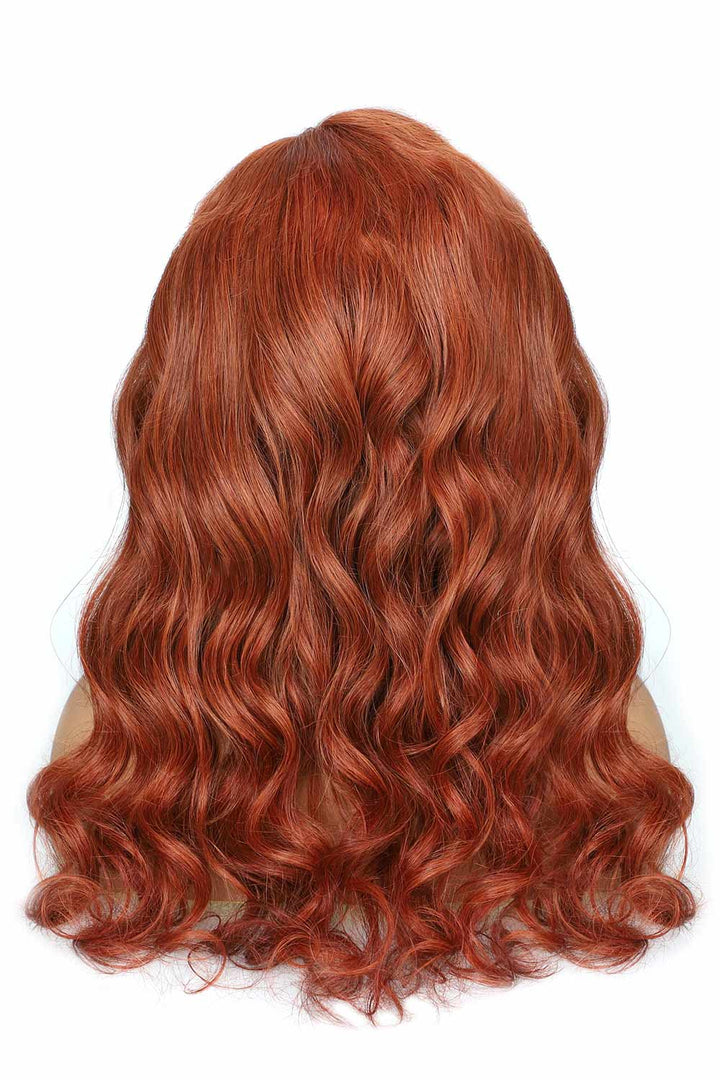 Perruque Lace Wig HD sans colle 13x6, Body Wave brun rougeâtre-HD69