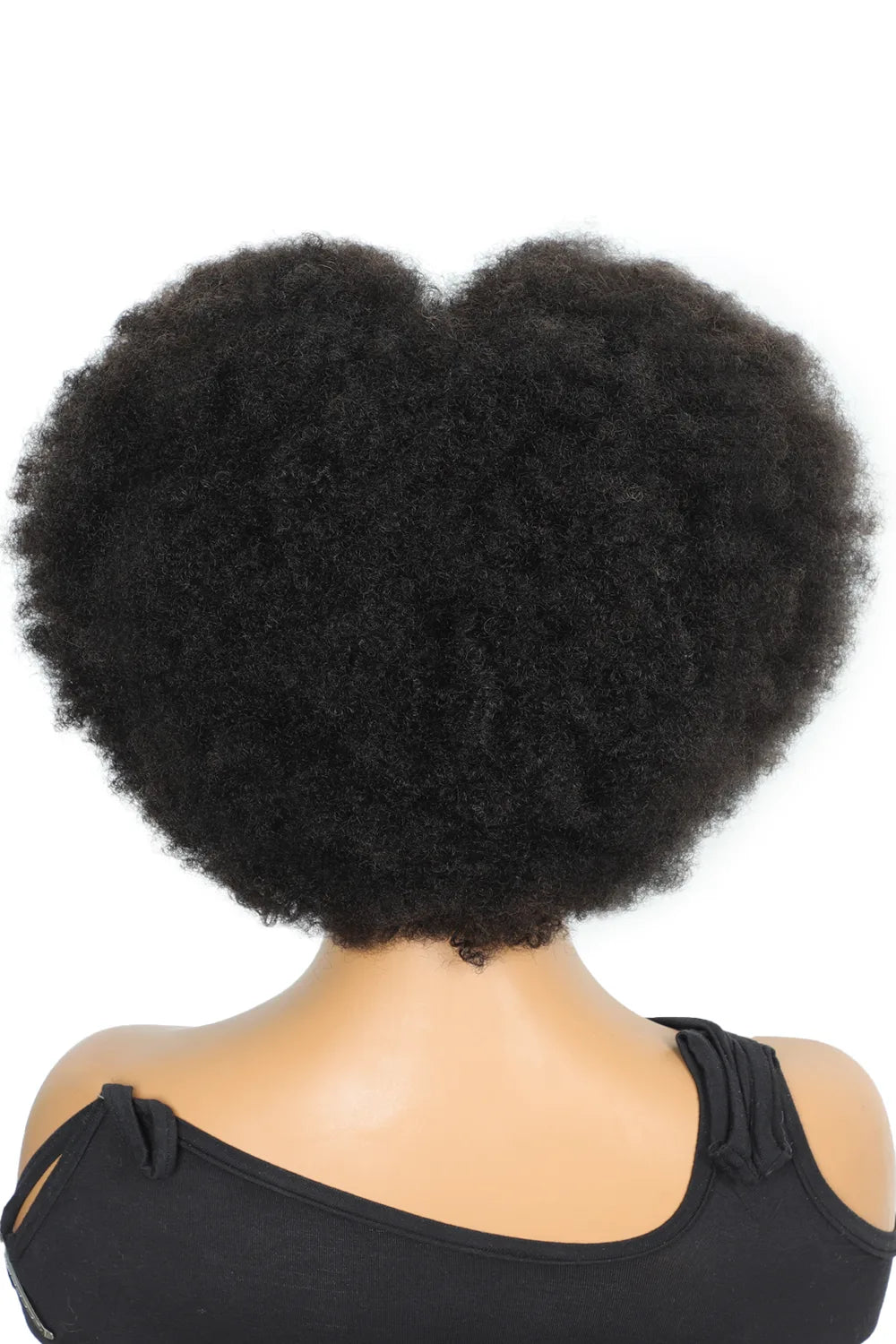 13x1 lace front wig afro bob black 4c hair natural hairline rear view
