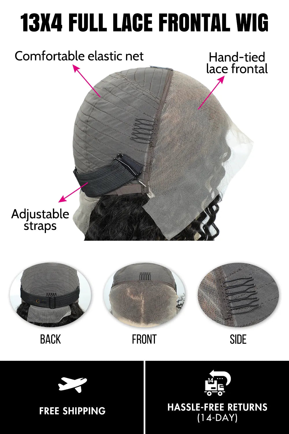 13x4 Full Lace Frontal Wigs Straight Blunt Cut Bob Wig Black Hair