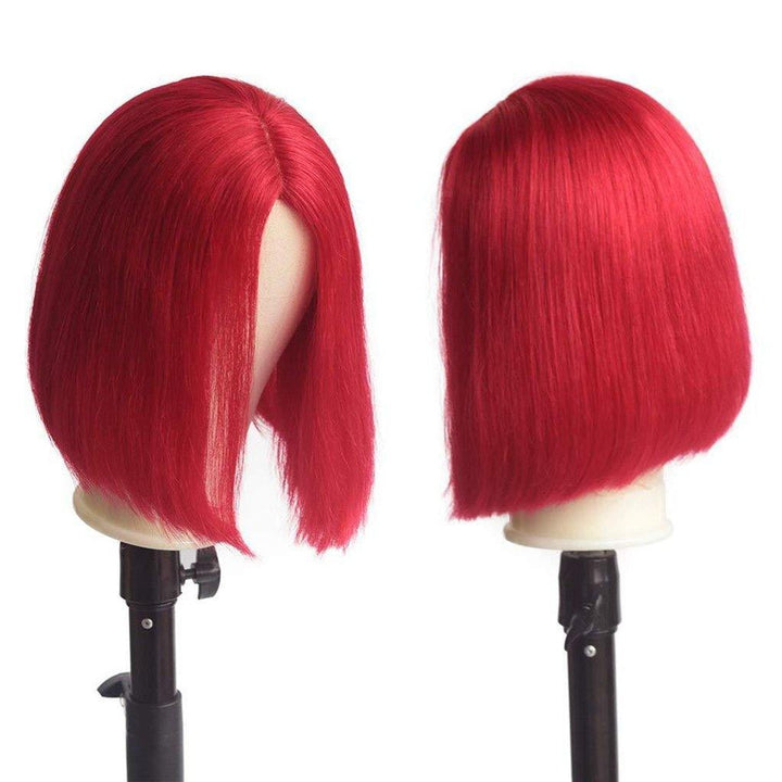 13*4 Virgin Human Hair Lace Front Colored Bob Wigs 134CST10 - ygwigs
