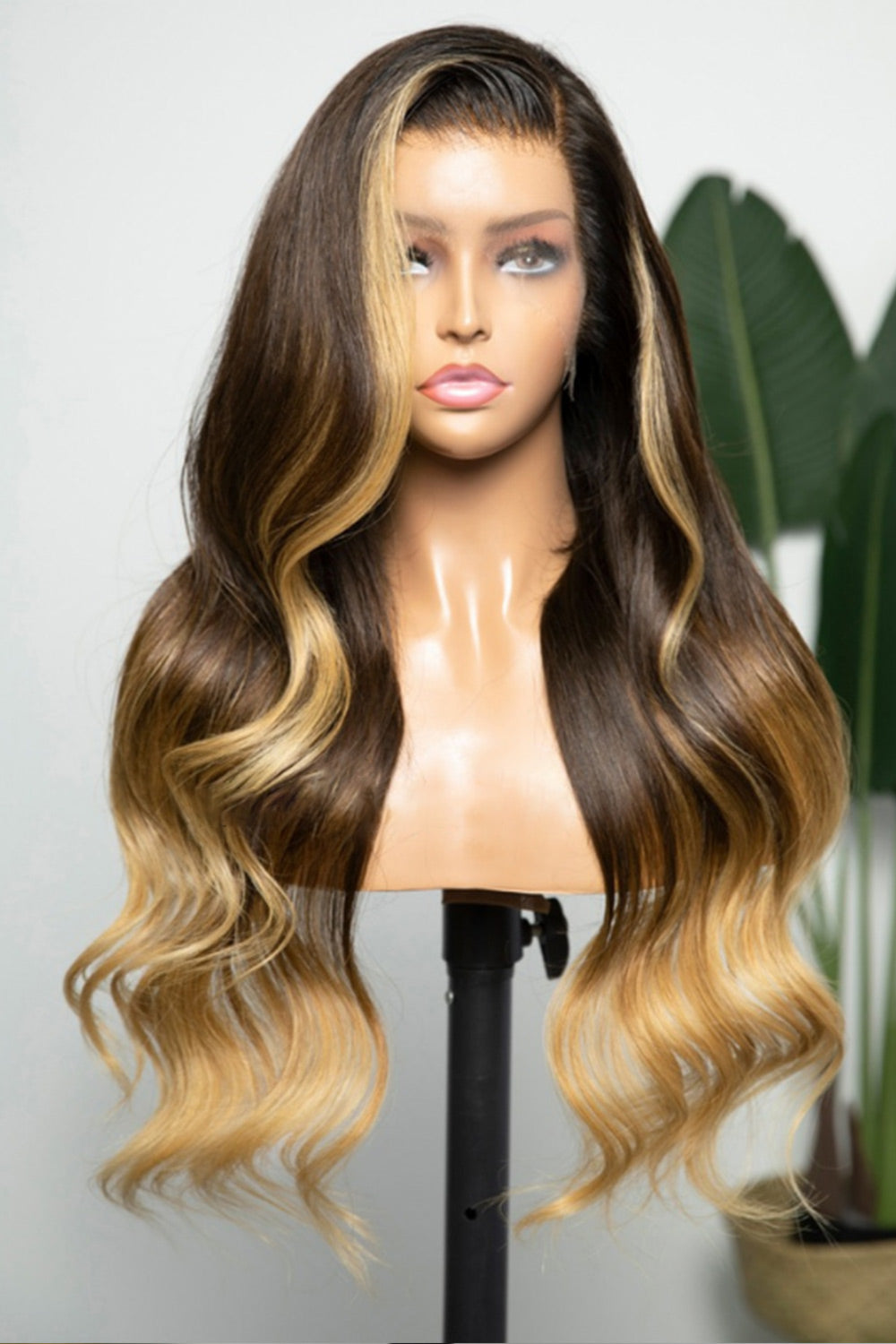 13x6 HD Ombre Brown and Blond Wave Wig-HD27