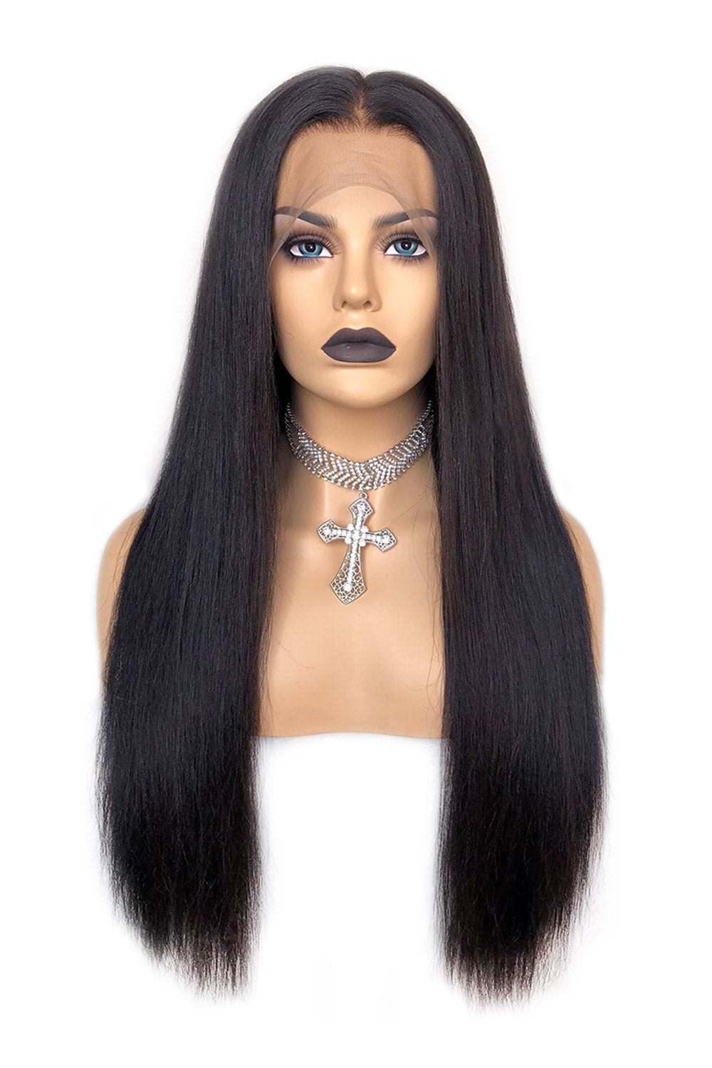 13*6 HD Lace Sliky long Straight Black Wigs for African American display picture 3
