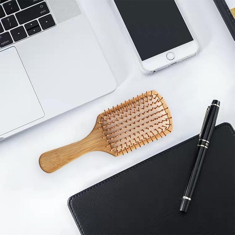 YGwigs Natural Wood Paddle Brush Detangling Scalp Bamboo Massage Hair Comb - ygwigs