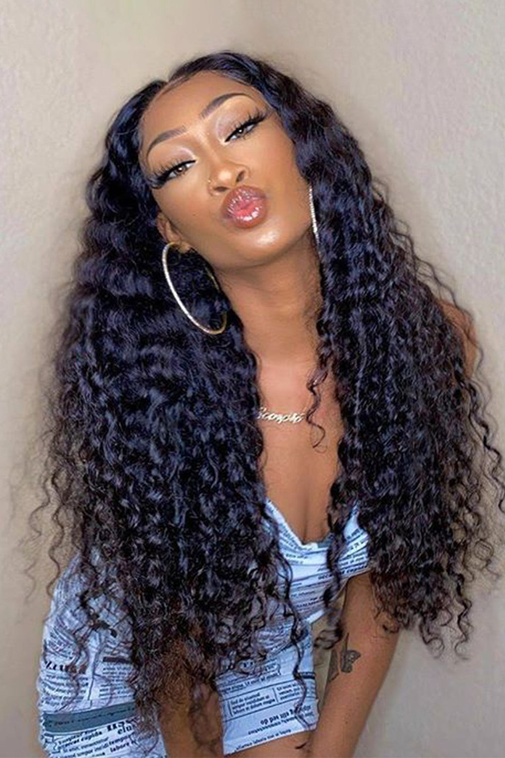 13x4 Full Lace Frontal Wigs Long Deep Wave Perfect Hairline