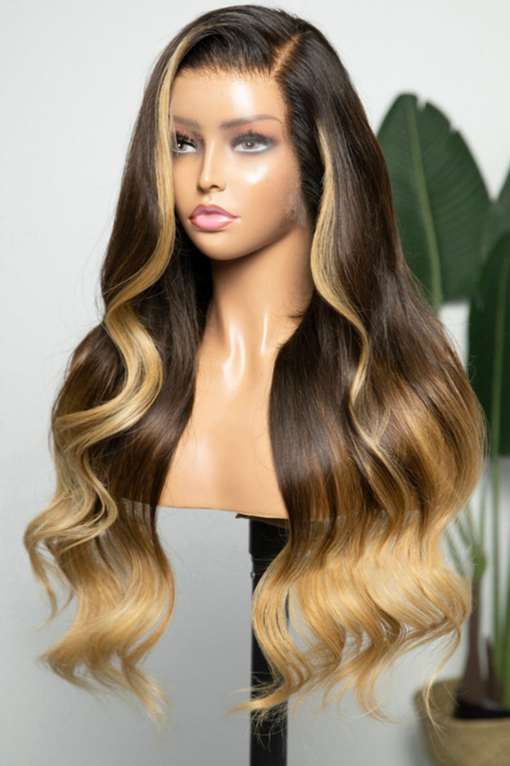 13x6 HD Ombre Brown and Blond Wave Wig-HD27