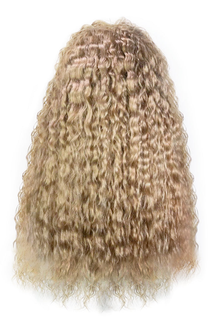 Peluca con diadema de cabello humano de color #27 de onda profunda suelta HBW11