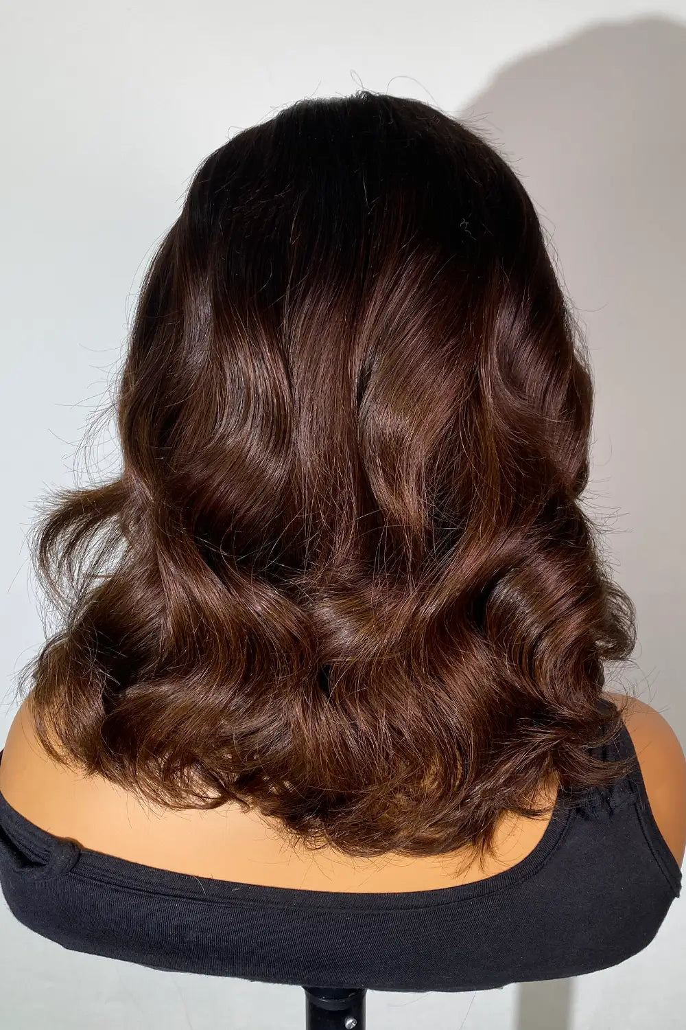 Designer Wigs-13x6 Lace Chestnut Brown Loose Wave Bob Wig Mid Part